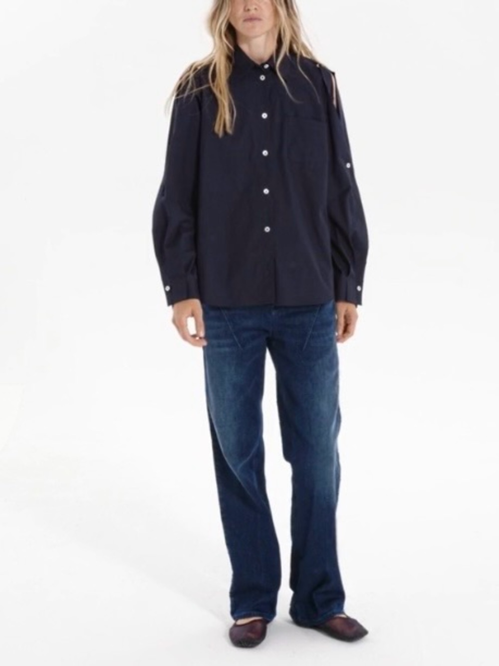 HIGH by Clair Campbell Coated Indigo Denim Jeans High Rise Raw Hem Made in Italy